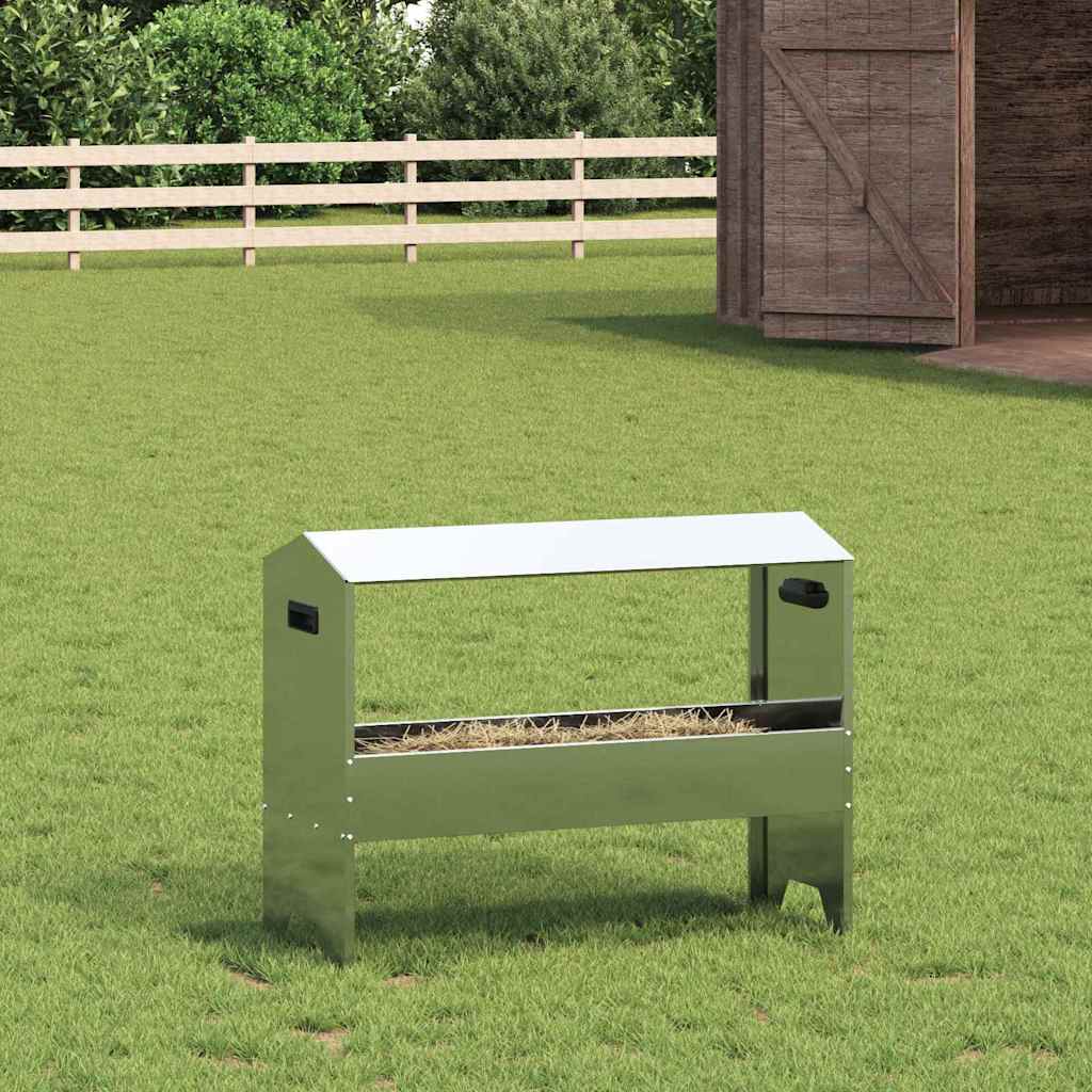 Vidaxl voederbak voor vee zilver 79 x 35 x 62 cm gegalvaniseerd staal
