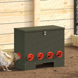 Vidaxl kip voerbak olijf groen 60,5 x 29 x 51 cm koudgewalst staal