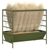 Vidaxl vee voeder olijf groen 100 x 60 x 90 cm koudgewalst staal