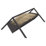 Vidaxl voederbak voor vee zwart 111 x 76 x 38 cm koudgewalst staal