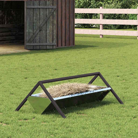 Vidaxl voederbak voor vee zilver 111 x 76 x 38 cm gegalvaniseerd staal