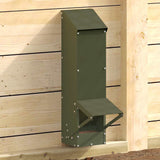 Vidaxl kip voerbak olijf groen 13 x 12 x 51 cm koudgewalst staal