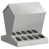Vidaxl kip voerbak zilver 40 x 40 x 45 cm gegalvaniseerd staal