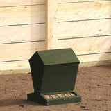 Vidaxl kip voerbak olijf groen 30 x 30 x 39 cm koudgewalst staal