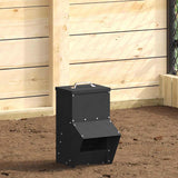 Vidaxl kip voerbak zwart 20 x 25 x35 cm koudgewalst staal