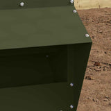 Vidaxl kip voerbak olijf groen 20 x 25 x35 cm koudgewalst staal