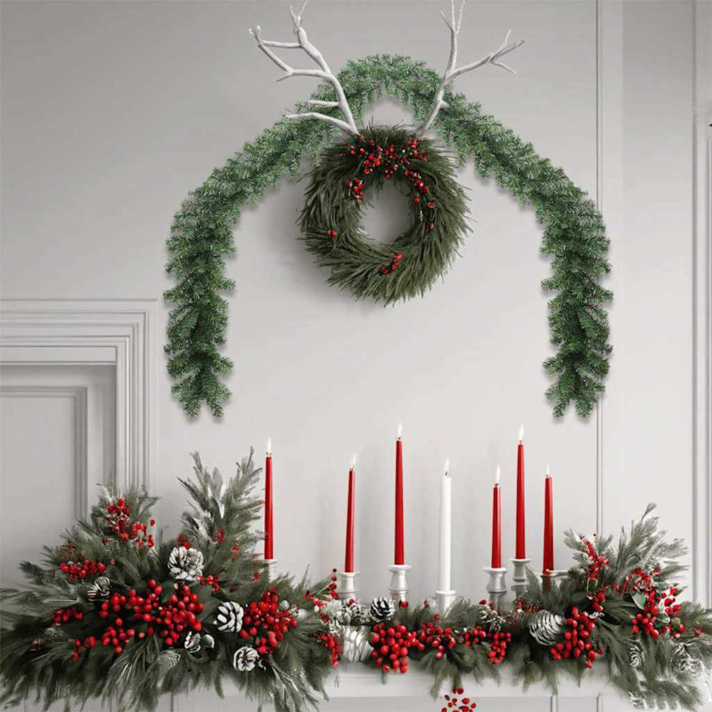 Vidaxl kerstkrans 2 pcs groen 20 m pvc