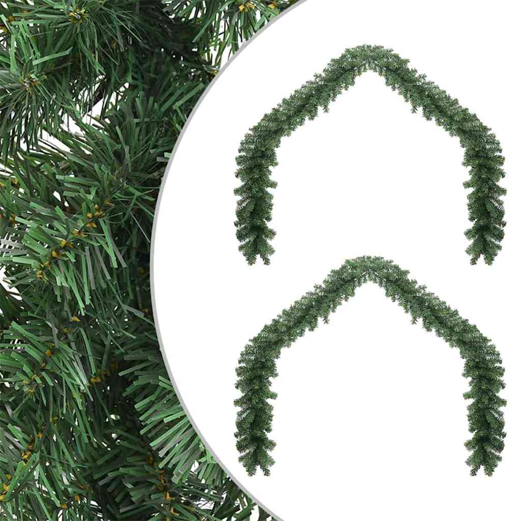 Vidaxl kerstkrans 2 pcs groen 20 m pvc