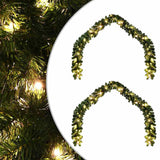 Vidaxl kerstkrans met 600 led 2 pcs groen pvc