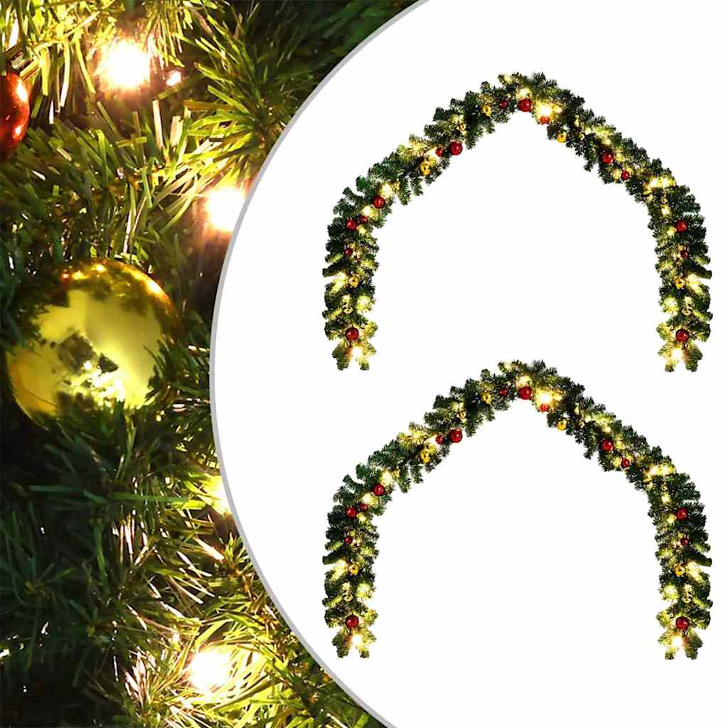 Vidaxl kerstkrans met 600 led 2 pcs groen pvc