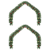 Vidaxl kerstkrans met 600 led 2 pcs groen pvc