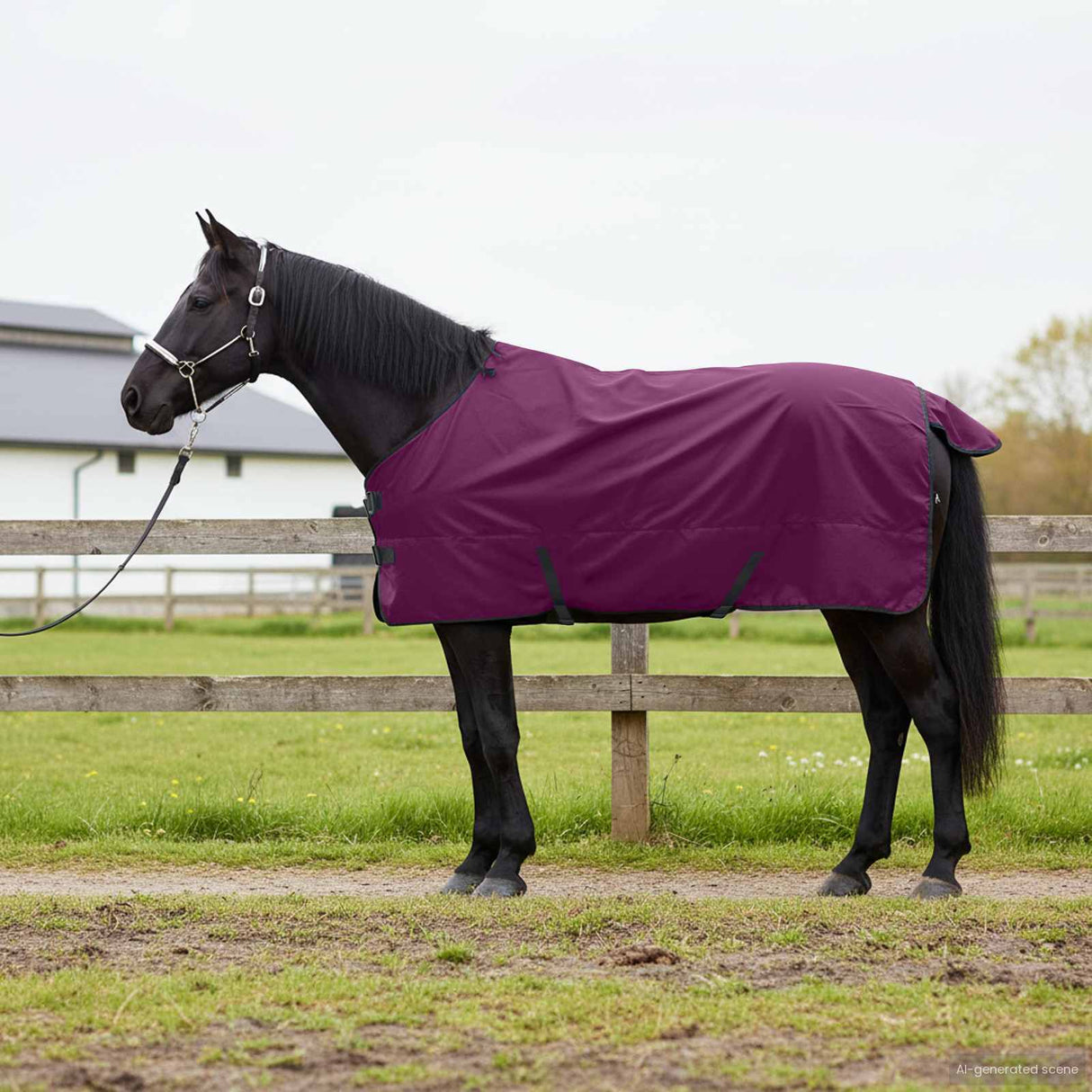 Vidaxl paardendeken donkergroen en zwart 145 cm polyester
