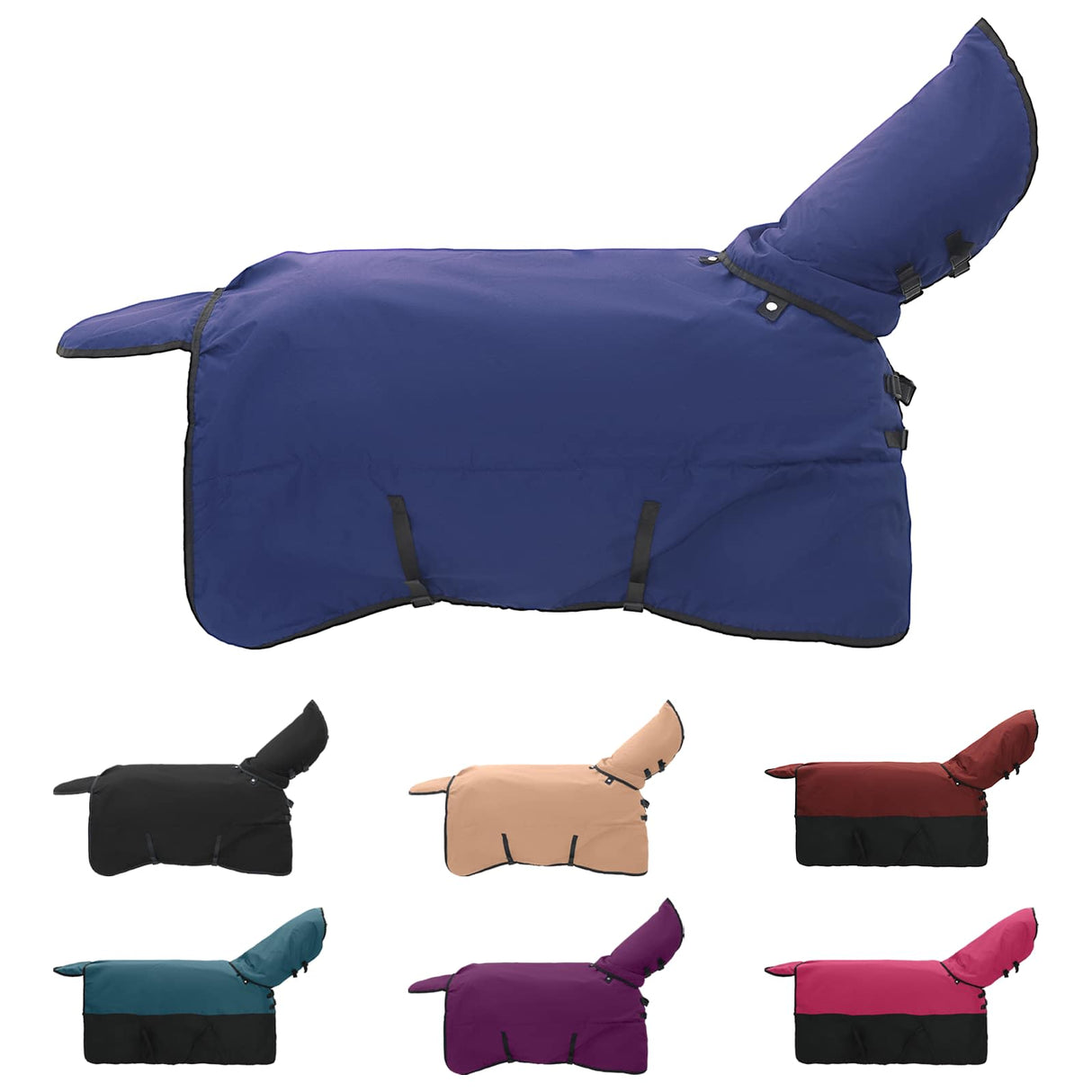 Vidaxl paardendeken donkergroen en zwart 75 cm polyester