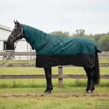 Vidaxl paardendeken donkergroen en zwart 155 cm polyester