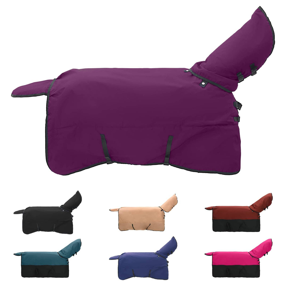 Vidaxl paardendeken donkergroen en zwart 75 cm polyester