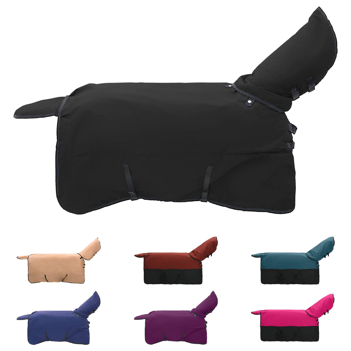 Vidaxl paardendeken donkergroen en zwart 165 cm polyester