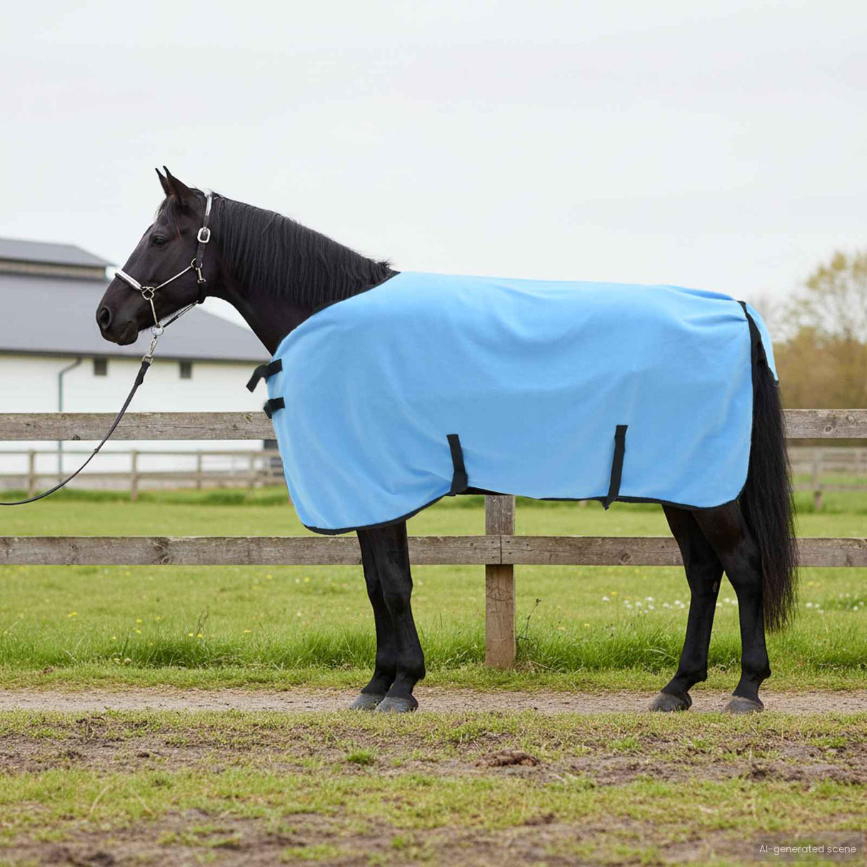 Vidaxl paardendeken volledige aqua polyester