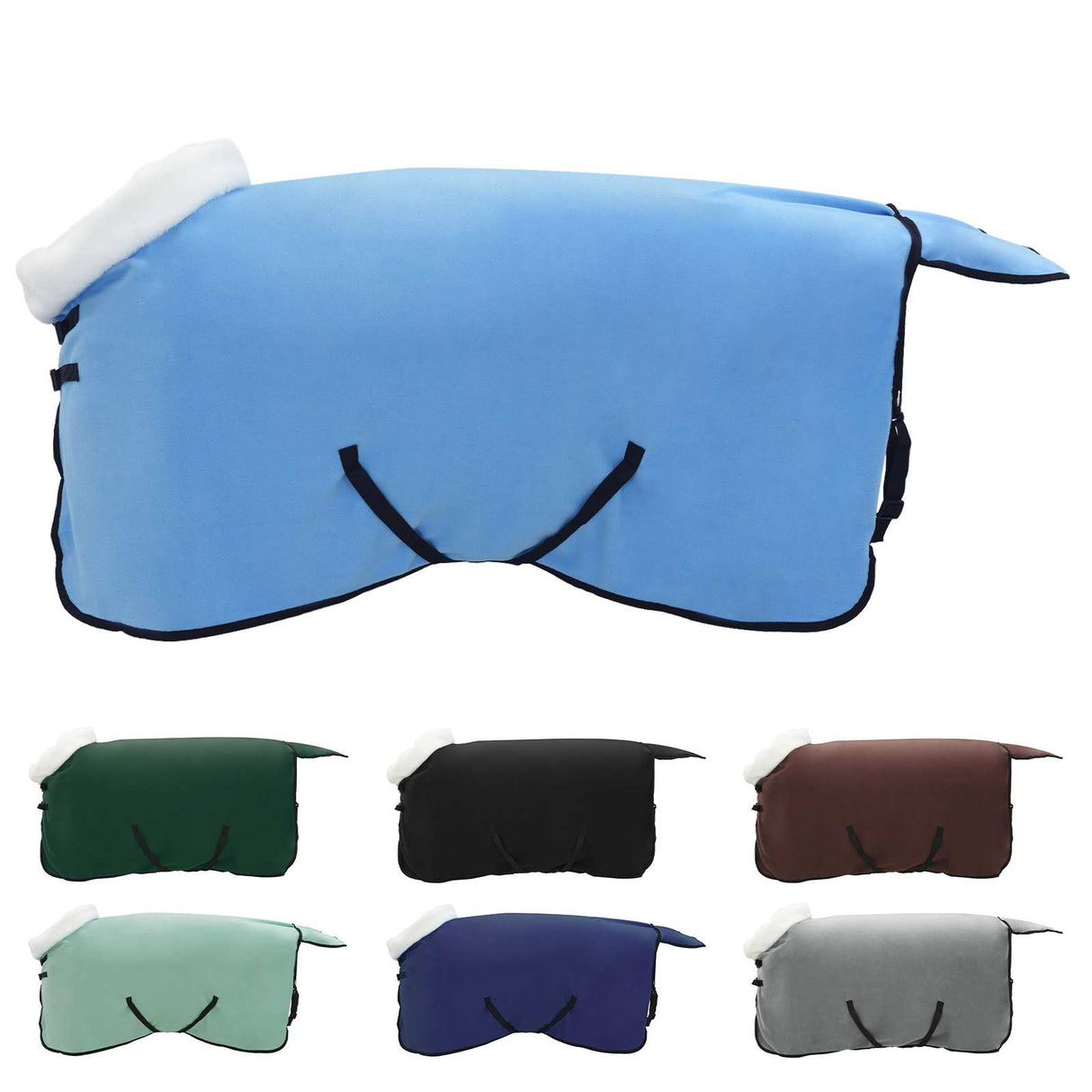Vidaxl paardendeken volledige aqua 105 cm polar fleece