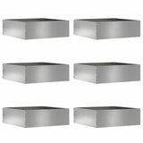 Vidaxl tuinrand 6 pcs zilver 40 x 40 x 13 cm gegalvaniseerd staal