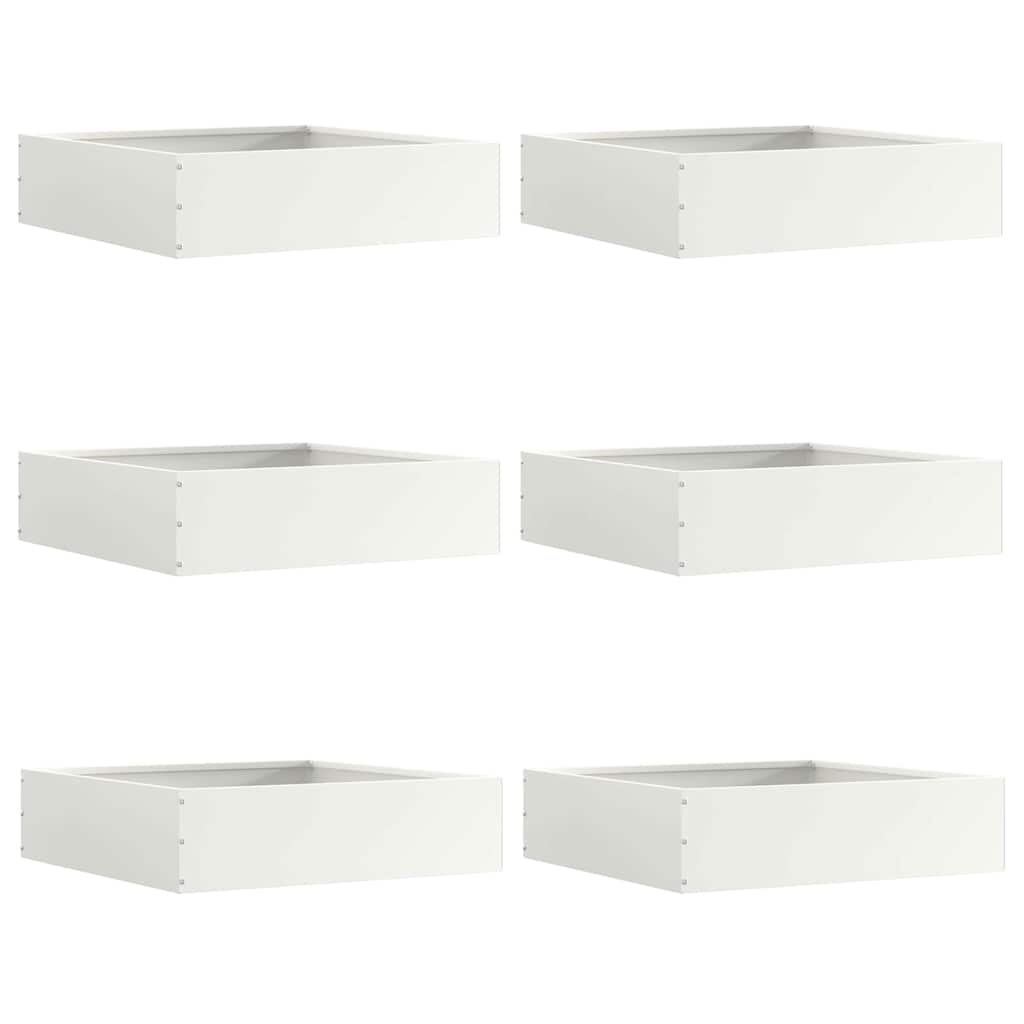 Vidaxl tuinrand 6 pcs wit 50 x 50 x 13 cm staal