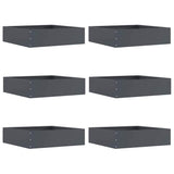 Vidaxl tuinrand 6 pcs antraciet 50 x 50 x 13 cm staal