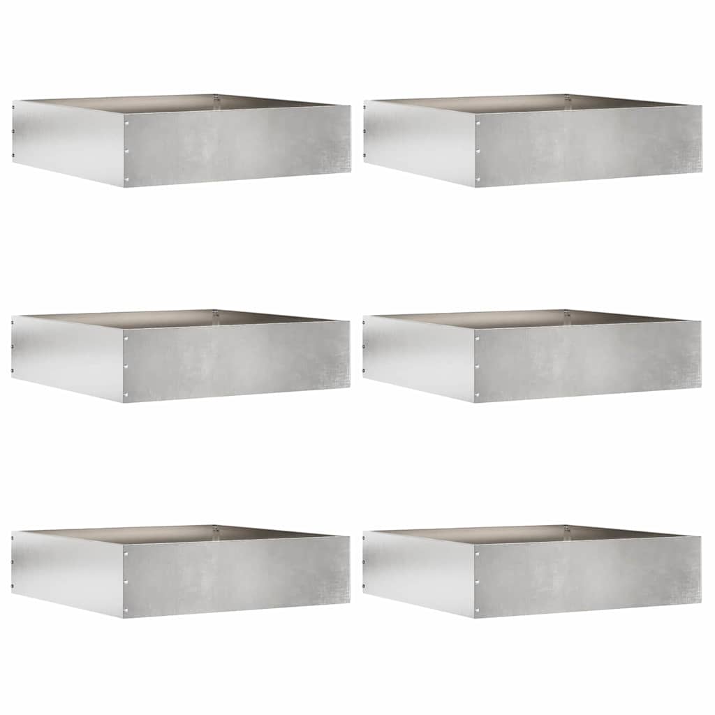 Vidaxl tuinrand 6 pcs zilver 50 x 50 x 13 cm roestvrij staal