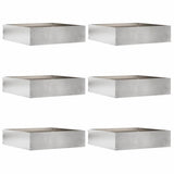 Vidaxl tuinrand 6 pcs zilver 50 x 50 x 13 cm roestvrij staal