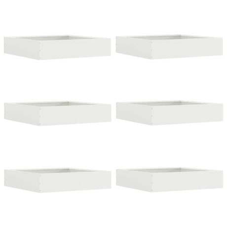 Vidaxl tuinrand 6 pcs wit 60 x 60 x 13 cm staal