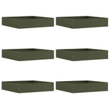 Vidaxl tuinrand 6 pcs olijf groen 60 x 60 x 13 cm staal