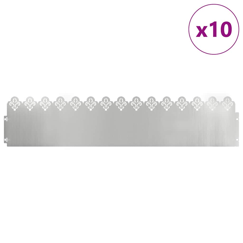 Vidaxl gazonranden 10 st 103 x 0,05 x 22 cm gegalvaniseerd staal
