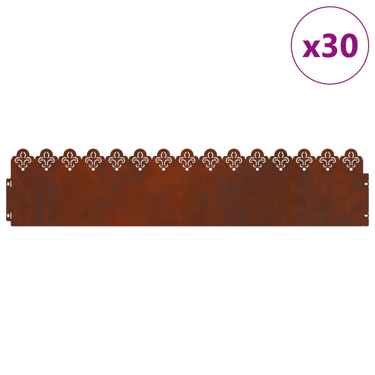 Vidaxl gazonranden 30 pcs roestig 103 x 0,05 x 22 cm cortenstaal