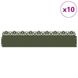 Vidaxl gazonranden 10 pcs olijf groen 103 x 0,05 x 22 cm staal