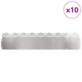 Vidaxl gazonranden 10 pcs zilver 103 x 0,05 x 22 cm roestvrij staal