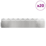 Vidaxl gazonranden 20 pcs zilver 103 x 0,05 x 22 cm roestvrij staal