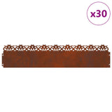 Vidaxl gazonranden 30 pcs roestig 103 x 0,05 x 22 cm cortenstaal