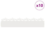 Vidaxl gazonranden 10 pcs wit 103 x 0,05 x 22 cm staal