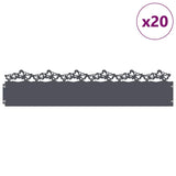 Vidaxl gazonranden 20 pcs antraciet 103 x 0,05 x 22 cm staal