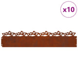 Vidaxl gazonranden 10 pcs roestig 103 x 0,05 x 22 cm cortenstaal