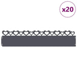 Vidaxl gazonranden 20 pcs antraciet 103 x 0,05 x 22 cm staal