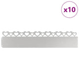 Vidaxl gazonranden 10 pcs zilver 103 x 0,05 x 22 cm roestvrij staal