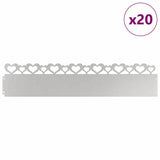 Vidaxl gazonranden 20 pcs zilver 103 x 0,05 x 22 cm roestvrij staal