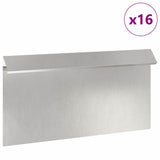 Vidaxl slakkenhekje 16 pcs zilver 50 x 3,5 x 25 cm roestvrij staal