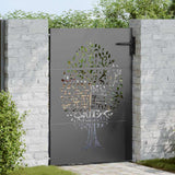 Vidaxl tuinpoort met slot zwart 85 x 125 cm poedergecoat staal
