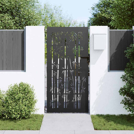 Vidaxl tuinpoort met slot zwart 85 x 200 cm poedergecoat staal