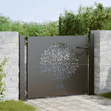 Vidaxl tuinpoort met slot zwart 110 x 105 cm poedergecoat staal