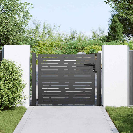 Vidaxl tuinpoort met slot zwart 110 x 105 cm gepoedercoat staal