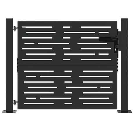 Vidaxl tuinpoort met slot zwart 110 x 105 cm gepoedercoat staal