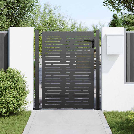 Vidaxl tuinpoort met slot zwart 110 x 130 cm gepoedercoat staal