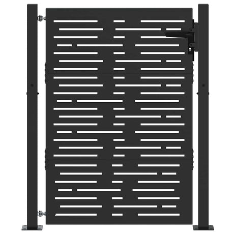 Vidaxl tuinpoort met slot zwart 110 x 130 cm gepoedercoat staal