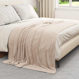 Vidaxl gooi deken beige 150 x 200 cm fleece